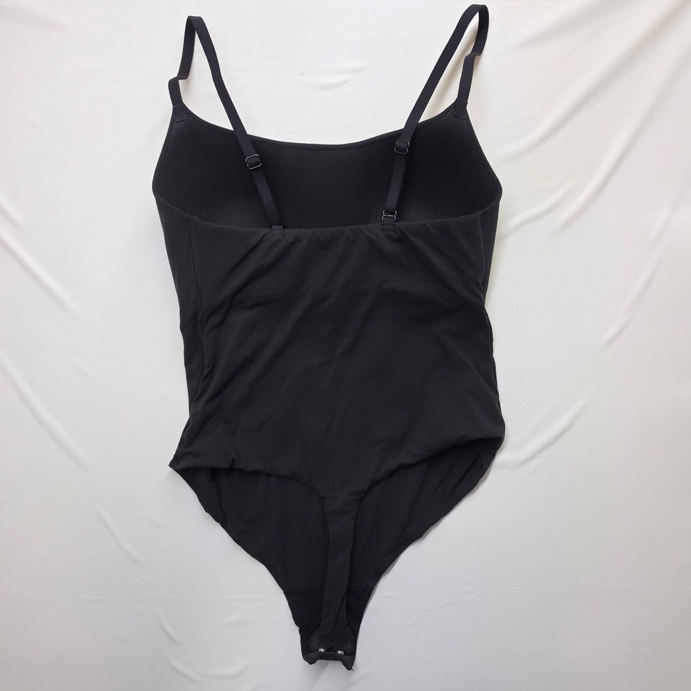 Auden Luxury Collection Padded Cup Seamless Thong Bodysuit Black Small S - Picture 3 of 11